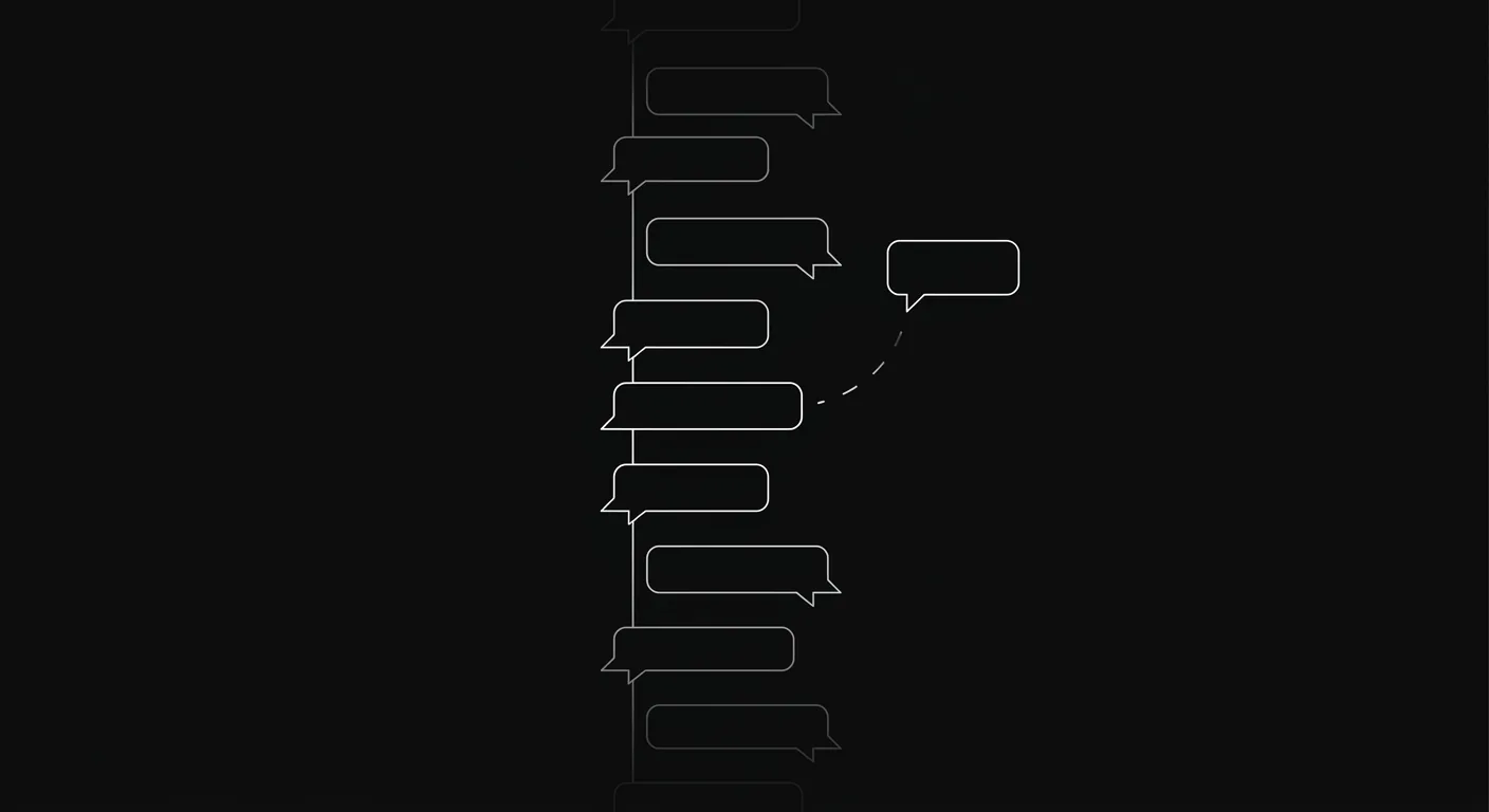 A Slack thread with no reply since two weeks ago, surrounded by other threads competing for attention on a busy channel sidebar