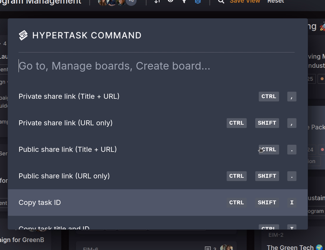 Command center interface